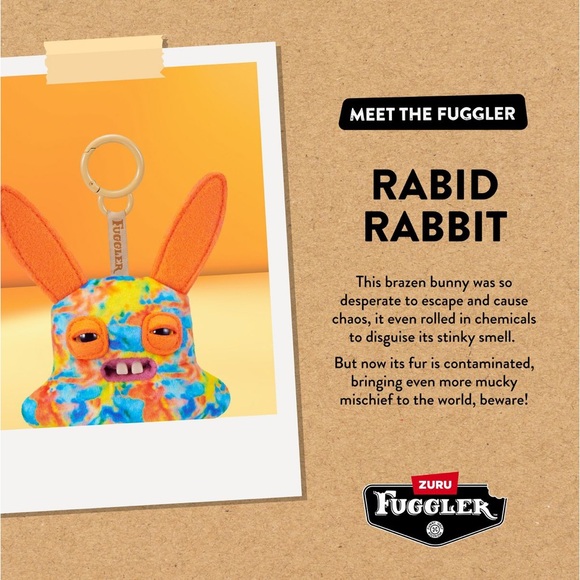 Fuggler Keyring Charms - Rabid Rabbit NWT - Picture 3 of 3